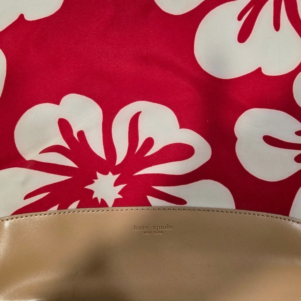 Kate Spade Red and Cream Floral Tote - Picture 2 of 5
